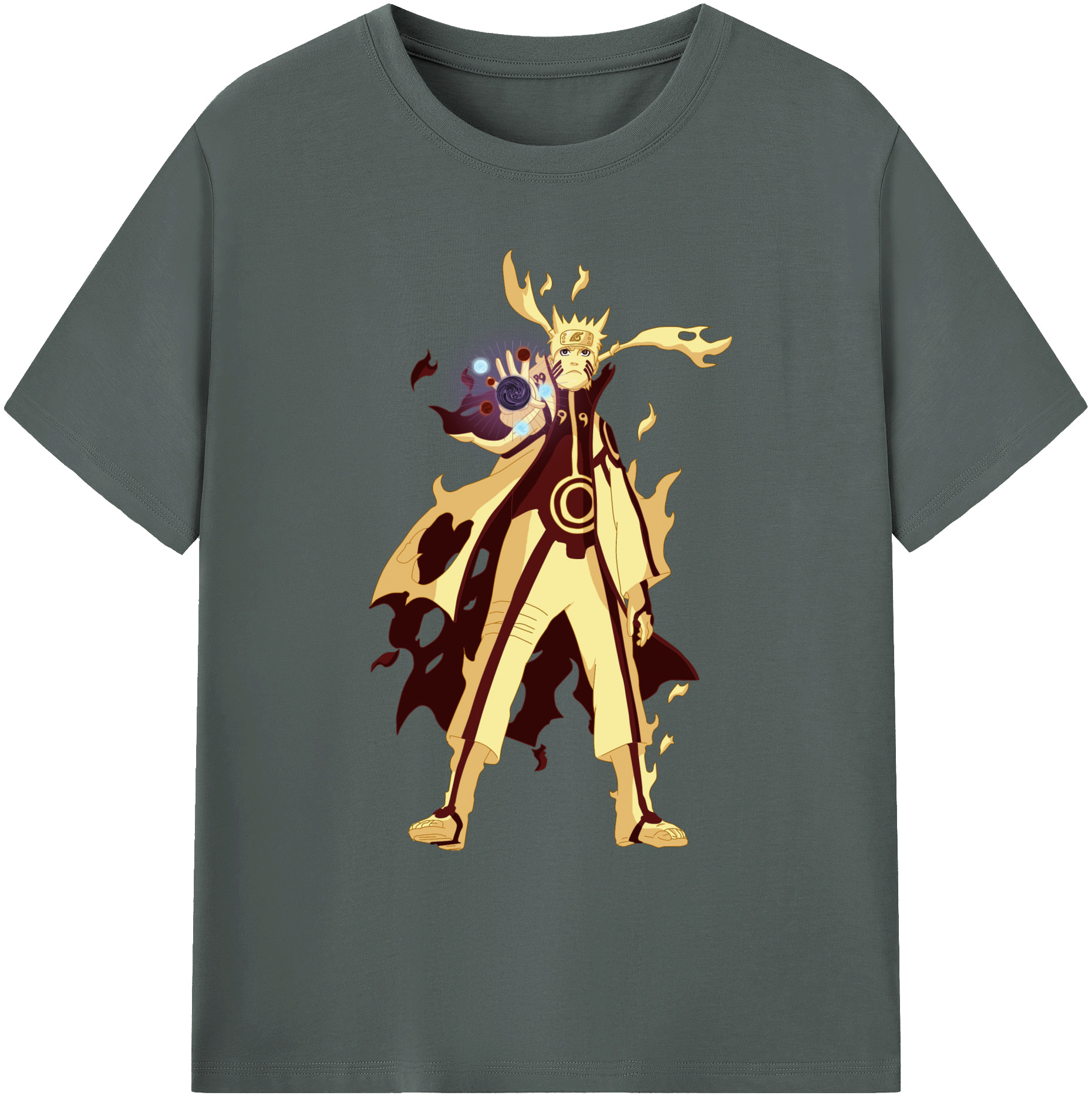 （画像用） NARUTO -ナルト- うずまき ナルト Uzumaki Naruto 綿100％ メンズ半袖Tシャツ｜肌触りやわらか＆通気性